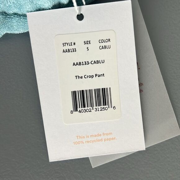 NWT Andie Swim The lbo Terry Cover-Up Pants in Cablu Blue Size S - Picture 8 of 12